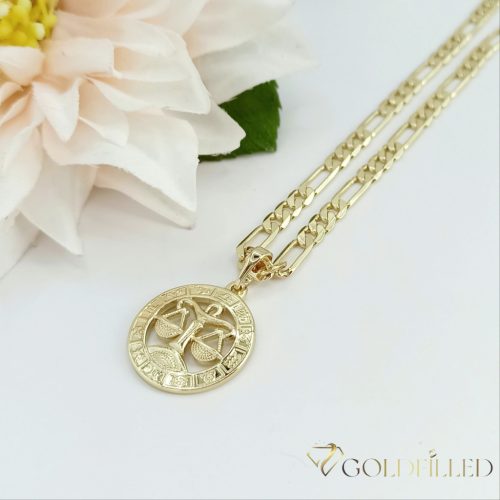 Naszyjnik antyalergiczny Goldfilled 45cm / 4mm + zawieszka waga kolor 14K