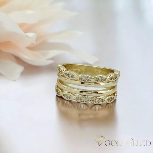 Antyalergiczny pierścionek „Goldfilled” w różnych rozmiarach, kolor 14K