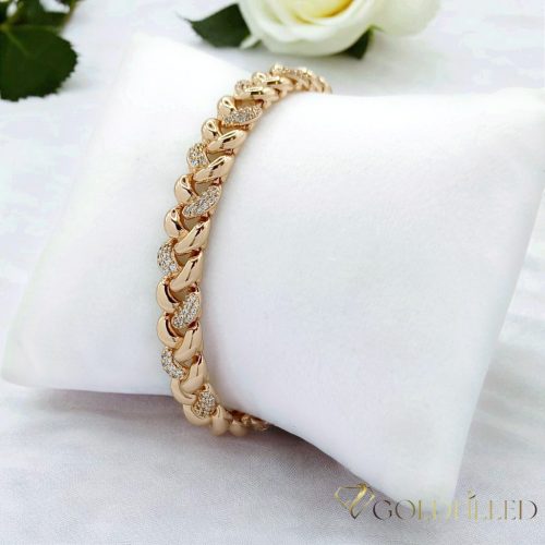 Antyalergiczna bransoletka pozłacana "Goldfilled", długość 17 cm i szerokość 8mm, kolor 18K