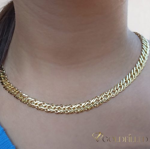 Goldfilled Antyalergiczny Luksusowy Naszyjnik 55cm Długi i 7mm Szeroki Kolor 14K