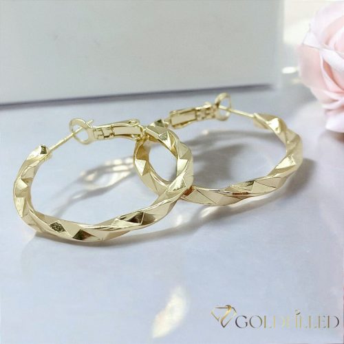Goldfilled Antyalergiczne kręcone kolczyki 30mm kolor 14K	