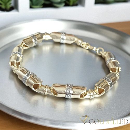 Antyalergiczna bransoletka Goldfilled 24cm /8-9mm, wielokolorowa (14K) 