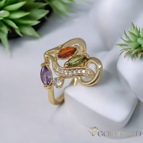 Antyalergiczny pierścionek „Goldfilled” w różnych rozmiarach, kolor 18K