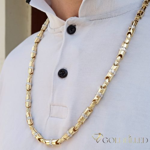 Goldfilled Antyalergiczny Luksusowy Naszyjnik Barakka 60cm Długi i 8-9mm Szeroki (90g ! ) Kolor 14K Multikolor