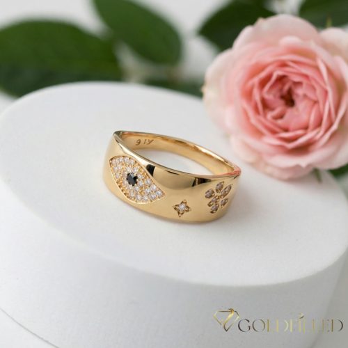 Antyalergiczny pierścionek „Goldfilled” w różnych rozmiarach, kolor 18K