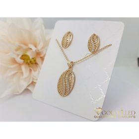   Antyalergiczny naszyjnik Goldfilled 45cm/1mm + wisiorek + kolczyki