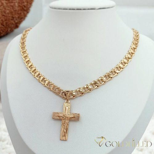  Antyalergiczny naszyjnik Goldfilled 55cm/7mm + wisiorek, kolor 18K